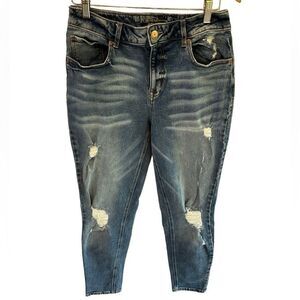 TALL | M Jeans by Maurices High Rise Deconstructed Skinny Jeans | Size 10 Long